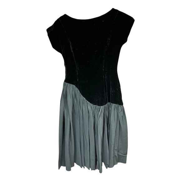 Vintage 1930s–1940s Paramount Chicago Black Dress Satin Bodice Asymmetrical - Picture 4 of 5